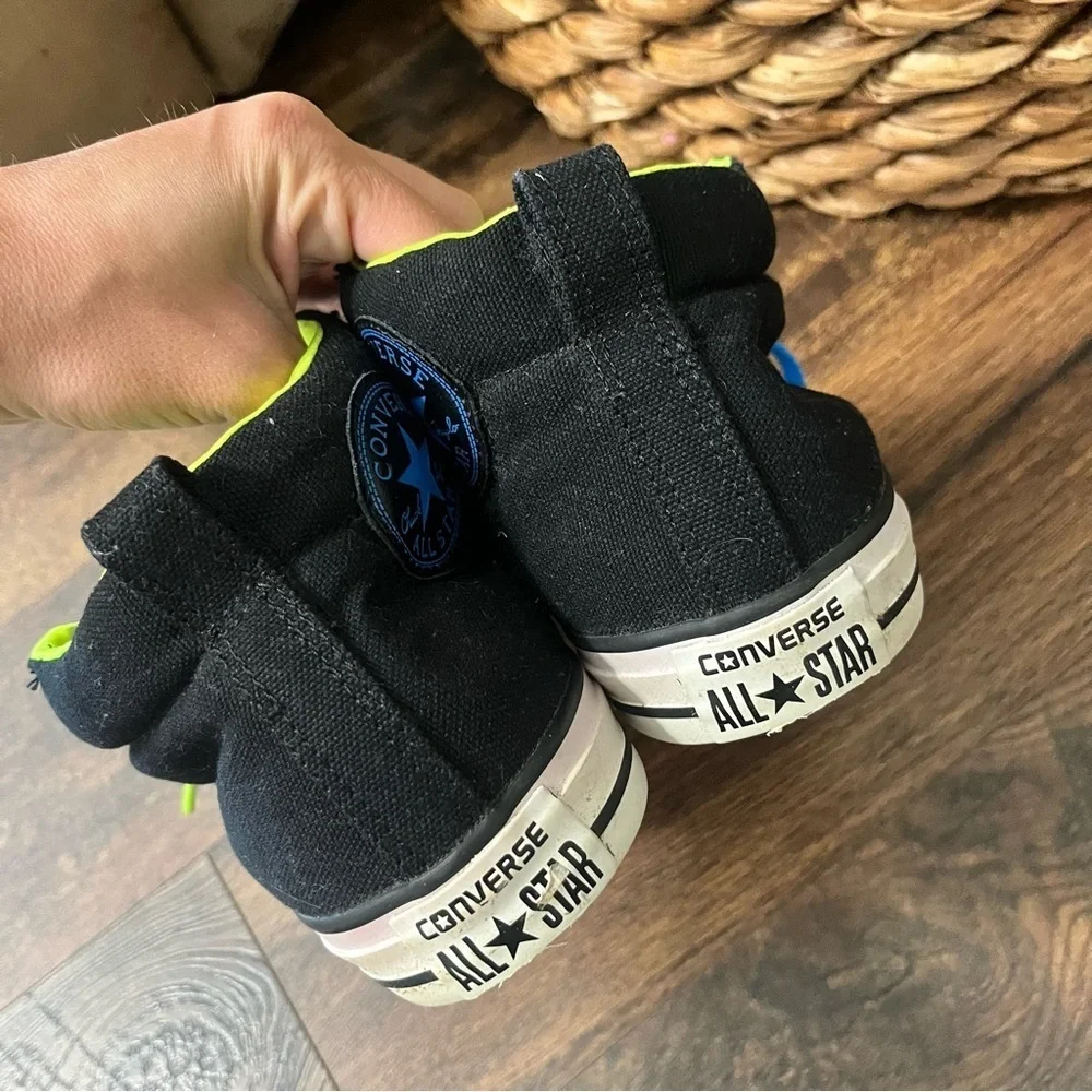 EUC CTAS City Street Black Volt Yellow Lime mid top kicks 9.5